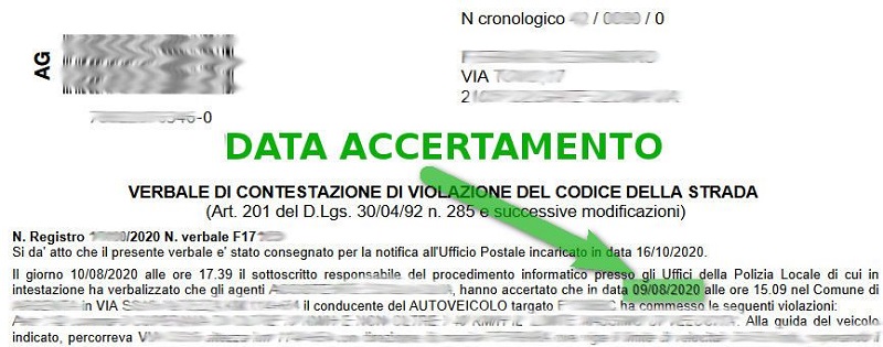 Immagine che descrive come recuperare la data